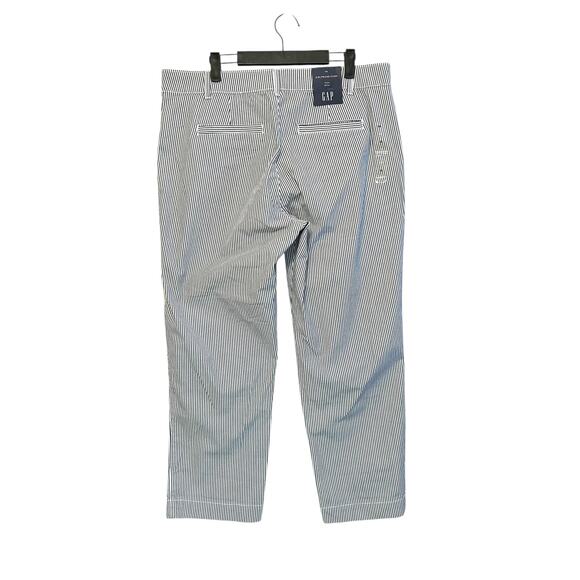GAP Girlfriend Khaki Pants NWT Women's Sz 14 Railroad Stripe Blue Casual Coastal - Picture 3 of 8